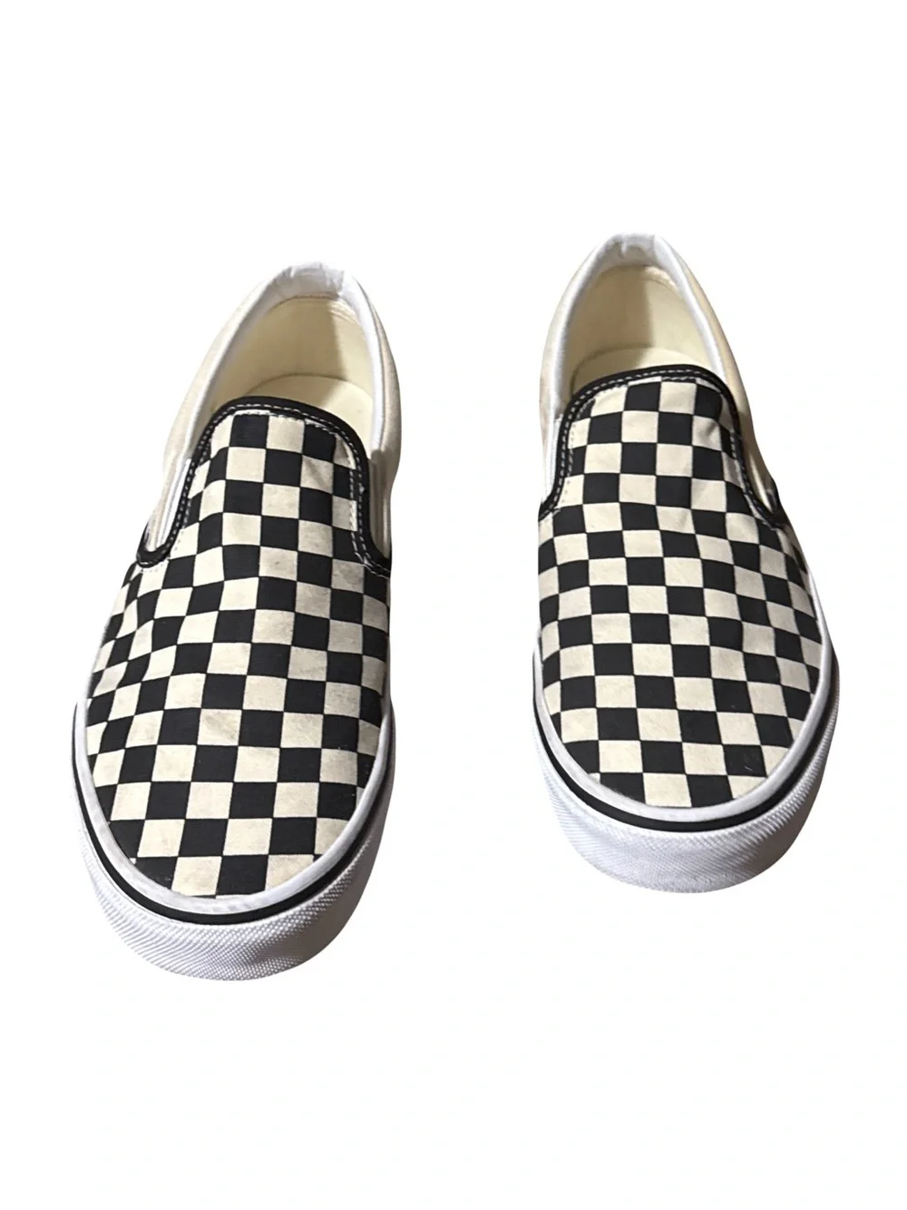 Vans Canvas Slip-Ons Checkered Black & Cream 10